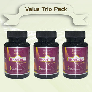BloodDetox – Herbal Blood Cleanser for Total Wellness|180 Veg Capsules Triple Value Pack