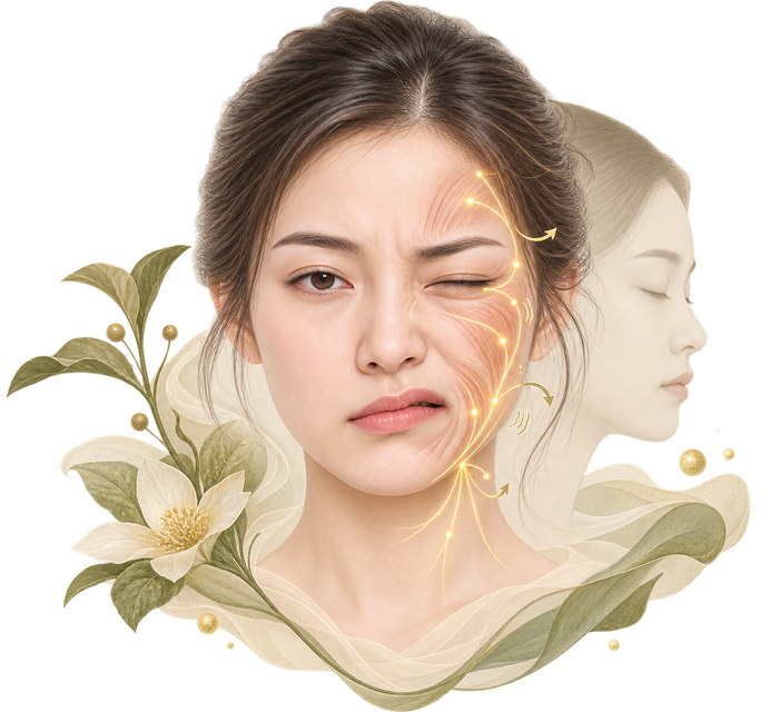 Tight stiff poorly controlled facial pattern
