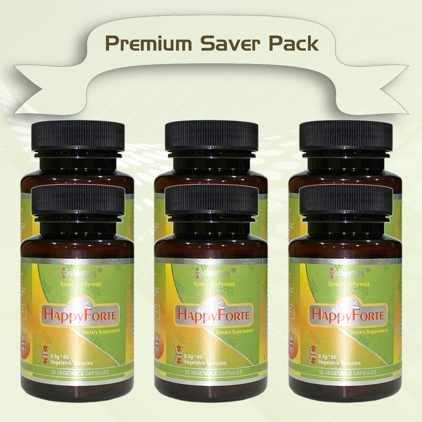 HappyForte|Proven Herbal Solution for Energy, Mood, and Digestion|Herbal Energy Flow Optimizer|360 Vagetable Capsules Premium Saver Pack