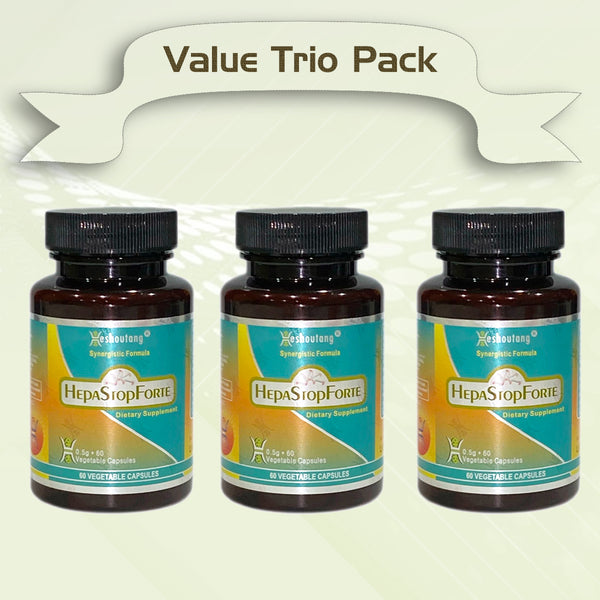 HepaStopForte – Market-Proven Herbal Liver System Cleanser|12+ Years Trust|180 Vagetable Capsules Value Trio Pack