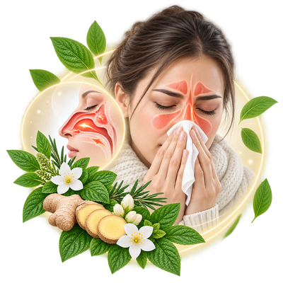 Nasal congestion illustration