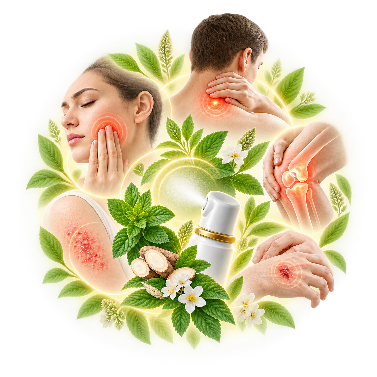 Localized pain and targeted relief illustration